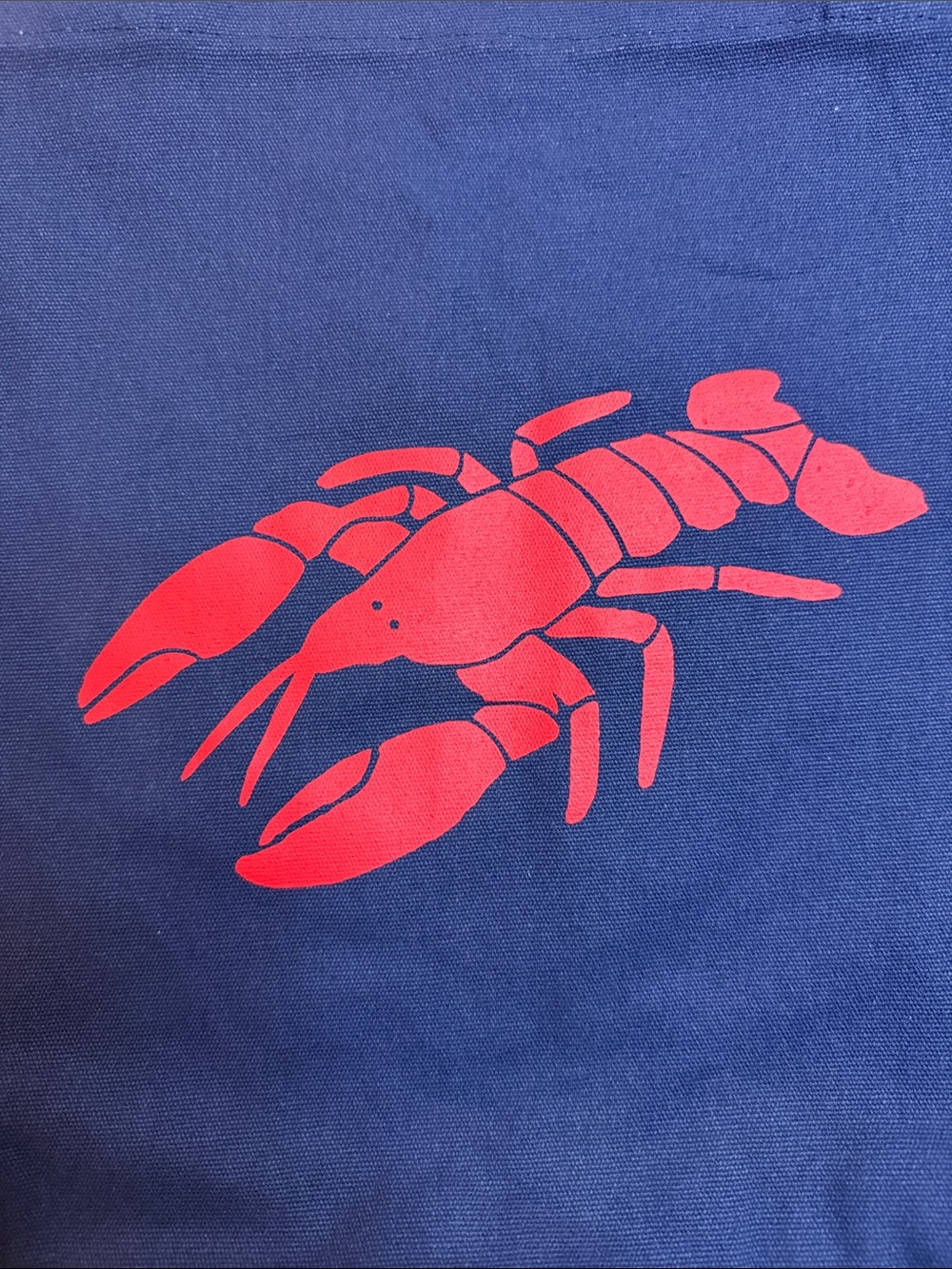 NWT Navy Canvas Lobster Tote Bag New England Coastal Summer Beach Carryall 13x16 - Picture 2 of 5